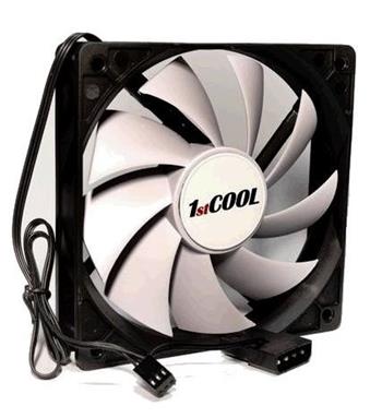 1stCOOL ventilátor SILENT 12CM FAN Black White, 120x25mm