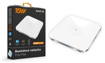 ALIGATOR Bezdrátová nabíječka Pure-Pad 15W, bílá