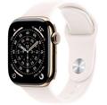 Apple Watch Series 11 Cellular (46mm) Zlatý Titan se světle ruměnným sportovním řemínkem S/M