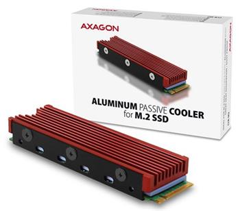 AXAGON CLR-M2, hliníkový pasívní chladič pro M.2 2280 SSD