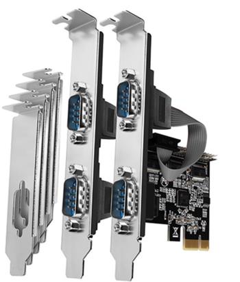 AXAGON PCEA-S4N, PCIe řadič - 4x sériový port (RS232) 250 kbps, vč. LP