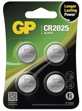 Baterie GP CR2025 4ks
