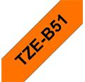 Brother TZe-B51, signální oranžová / černá (24mm, laminovaná)
