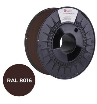 C-TECH PREMIUM LINE, PLA, mahagonová hnědá, RAL8016, 1,75mm, 1kg