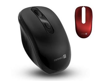 CONNECT IT LONG LIFE bezdrátová optická tichá myš, (+ 2x AA baterie zdarma) ČERNÁ