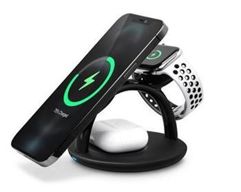 CONNECT IT MultiCharge 3 v 1 MagSafe Wireless Fast Charge bezdrátová nabíječka, ČERNÁ