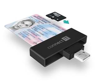 CONNECT IT USB čtečka eObčanek a čipových karet, ČERNÁ