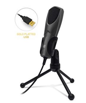 CONNECT IT YouMic mikrofon USB, pozlacený konektor USB, antracit