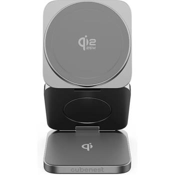 Cubenest SQ312 Ultra Qi2.2 (MagSafe) 3v1 magnetická nabíječka (35W) šedá