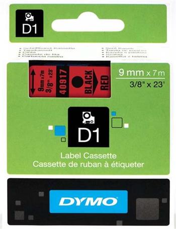 DYMO páska D1 (9mm x 7m) černá na červené S0720720