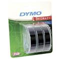 DYMO páska S0847730, bílý tisk/černý podklad, 3m, 9mm, balení 3 ks