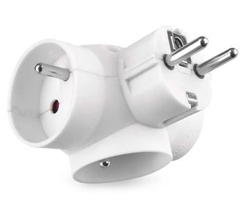 Emos Rozbočovací zásuvka 3×, kulatá, bílá P0024FR