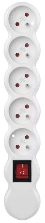 Emos Samostatná 5 zásuvka s vypínačem, bílá P1500T