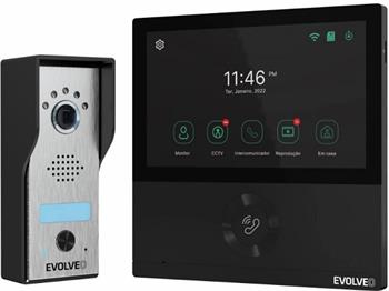 EVOLVEO DoorPhone AHD7, Sada domácího WiFi videotelefonu s ovládáním brány nebo dveří, černý monitor