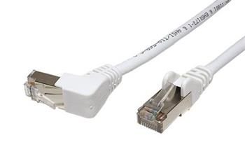 FTP kabel cat.5e 3m bílý, 1 lomený konektor