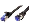 FTP patchkabel kat. 6a, plochý, 2m, černý