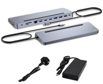 i-tec USB-C Metal Ergonomic 3x 4K Display Docking Station, PD100W + i-tec Universal Charger 100W