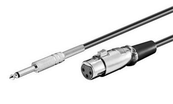 Kabel 1x XLR(F) - 1x Jack 6,3(M), 6m