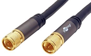 Kabel anténní SAT, 135dB, 4x stíněný, zlacený, F (M) - F (M), 10m, černý