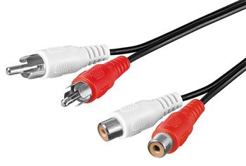 Kabel prodlužovací 2x cinch M/F, stereo, 1,5m