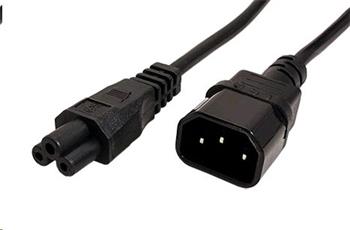 Kabel síťový prodlužovací k notebooku, IEC320 C14 - C5 (trojlístek), 3m, černý