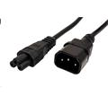 Kabel síťový prodlužovací k notebooku, IEC320 C14 - C5 (trojlístek), 3m, černý