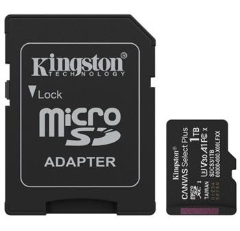 Kingston paměťová karta 1TB Canvas Select Plus Gen 3 microSDXC 150R A1 C10 Card