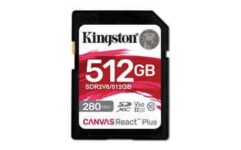 Kingston paměťová karta 512GB SDR2V6 Canvas React Plus SDXC UHS-II