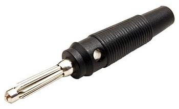 Konektor "banánek" 4mm, izolace PVC, černý