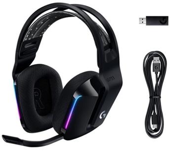 Logitech Headset G733 LightSpeed, bezdrátová RGB - černé