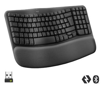 Logitech WAVE KEYS Ergonomická klávesnice bezdrátová US, černá