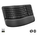 Logitech WAVE KEYS Ergonomická klávesnice bezdrátová US, černá