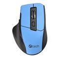 Myš C-TECH Ergo WLM-05, bezdrátová, 1600DPI, 6 tlačítek, USB nano receiver, modrá