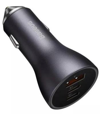 Nabíječka do auta Baseus Magic 65W 1x USB, 2x USB-C černá