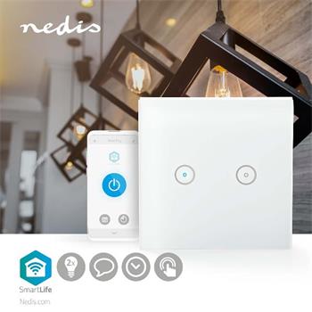 Nedis Smart Wi-Fi bezdrátový nástěnný chytrý 2-vypínač