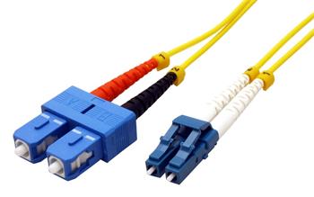 Optický patchkabel LC - SC 9/125 (single mode), duplex, OS2, 2m