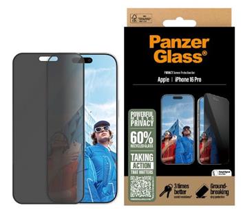 PanzerGlass Privacy Apple iPhone 16 Pro s instalačním rámečkem