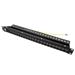 Patchpanel pro keystone 19", STP, 24 portů, neosazený, černý