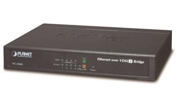 Planet Konvertor, Ethernet VDSL2, 4x 1000Base-T, master/slave, profil 30a, G.993.5 Vectoring, G.INP
