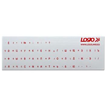 Polepky na klávesnice - RUSKÉ ( azbuka ) červené LOGO