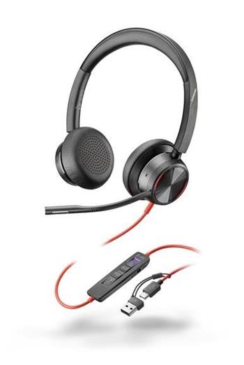 Poly Blackwire 8225 MS Teams náhlavní souprava, USB-C/A adaptér, stereo