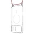 Pouzdro FIXED MagPure Neck s růžovou šňůrkou na krk pro Apple iPhone 17 Pro