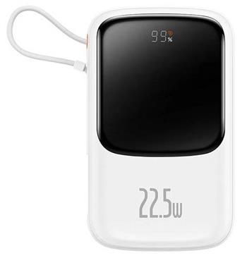 Powerbanka Baseus Qpow Pro 10000mAh, 22,5W, s kabelem USB-C bílá barva