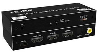 PremiumCord 8K@60Hz Audio Extractor HDR,výstupy: stereo jack, SPDIF, RCA, HDMI