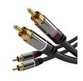 PremiumCord HQ stíněný kabel 2x CINCH-2x CINCH M/M 5m