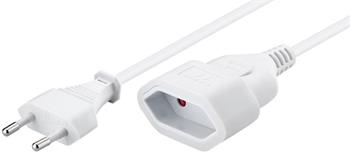 PremiumCord Kabel síťový prodlužovací dvojvidlice 230V 2m bílý