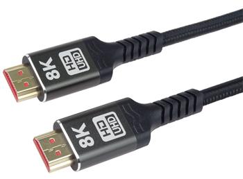 PremiumCord ULTRA HDMI 2.1 High Speed + Ethernet kabel 8K@60Hz,zlacené 1m kphdm21b1