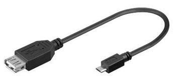 PremiumCord USB redukce kabel USB A/female - Micro USB/male 20cm