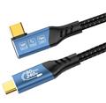 PremiumCord USB4™ Version2.0 80Gbps 16K@60Hz 240W Thunderbolt 3 a 4 kabel zahnutý 0,8m