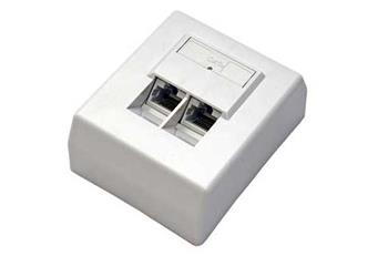 PremiumCord Zásuvka 2xRJ45 na omítku, UTP Cat5e